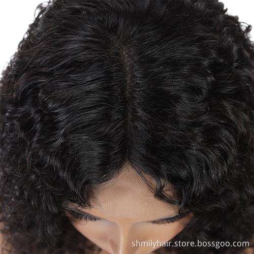 Women Lace Frontal 13*4 Wig For Beginners 1b Indian Natural Color Hair Remy Short Bob Cut Wholesale Indian Kinky Curly Wig